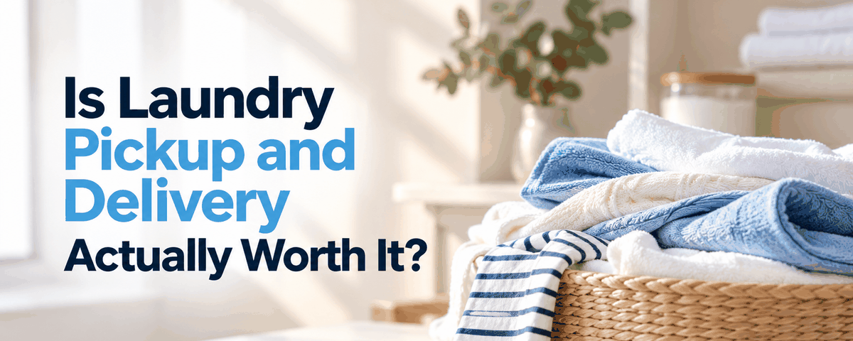 A basket of freshly folded laundry delivered to a home