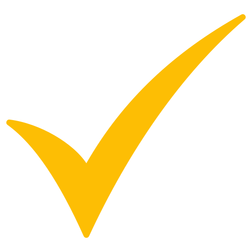 Yellow checkmark indicating success or completion on a black background